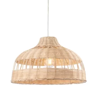 Image of Dome Pendant Light Natural Rattan