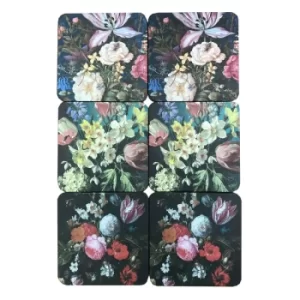 Image of Pack Of Six Dutch Floral Coasters In Gift Box