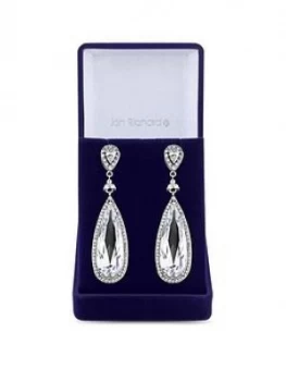 Image of Jon Richard Jon Richard Rhodium Plate Cubic Zirconia Large Crystal Pear Dr