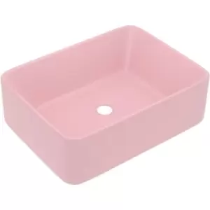 Image of Luxury Wash Basin Matt Pink 41x30x12cm Ceramic Vidaxl Pink