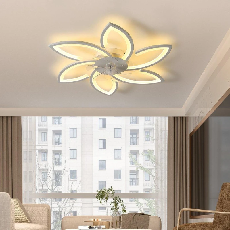 Image of Kabinet UK Modern Flower Shape Ceiling Fan with Light Fans One size White 42369801000
