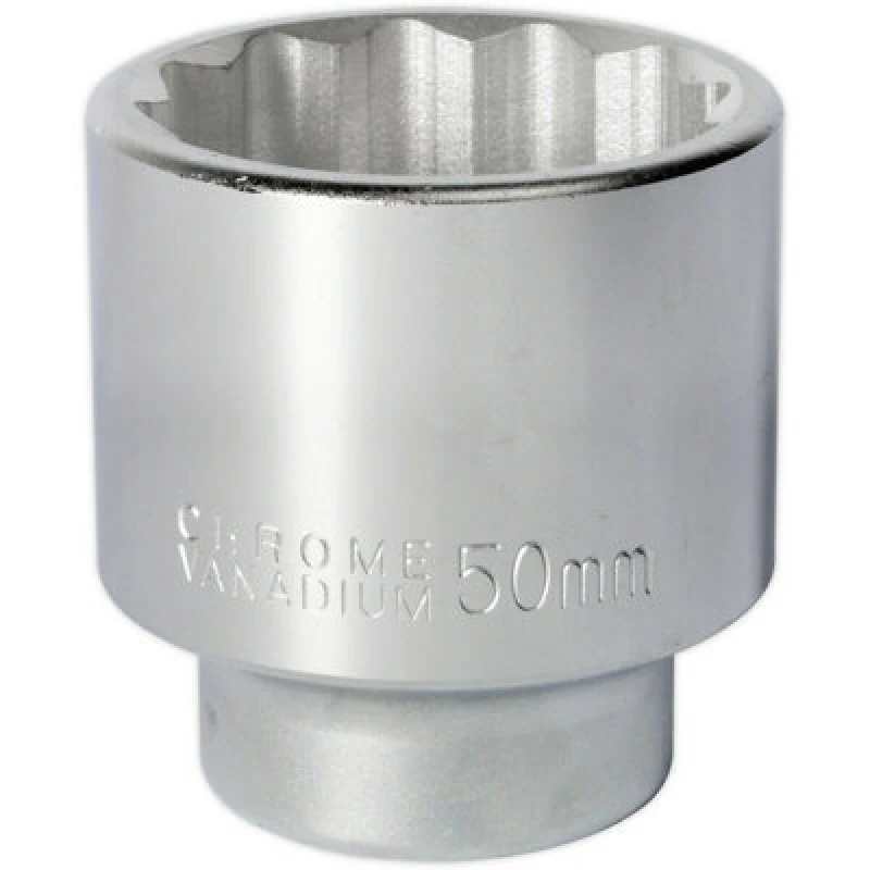 Image of Loops 50mm Forged Steel Drive Socket - 3/4" Square Drive - Chrome Vanadium Socket Metallics