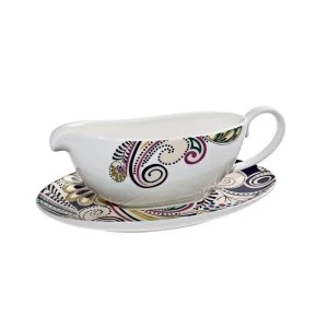 Image of Denby Monsoon Cosmic Sauce Boat and Stand