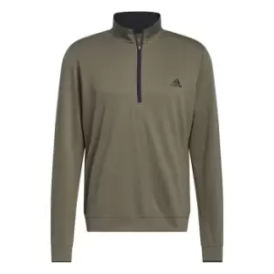 Image of adidas Quarter-Zip Sweatshirt - olive strata - L