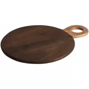 Image of Premier Housewares Small Chopping Board Black Boards Wood Renewable Mango Wood Round Wooden Chopping Boards Antibacterial Cutting Boards 32 x 2 x 43
