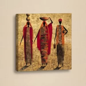 Image of TEK301 Brown Red Orange Decorative PU Leather Painting