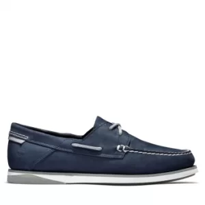 Image of Timberland Atlantis Break Boat Shoe For Men In Navy, Size 8