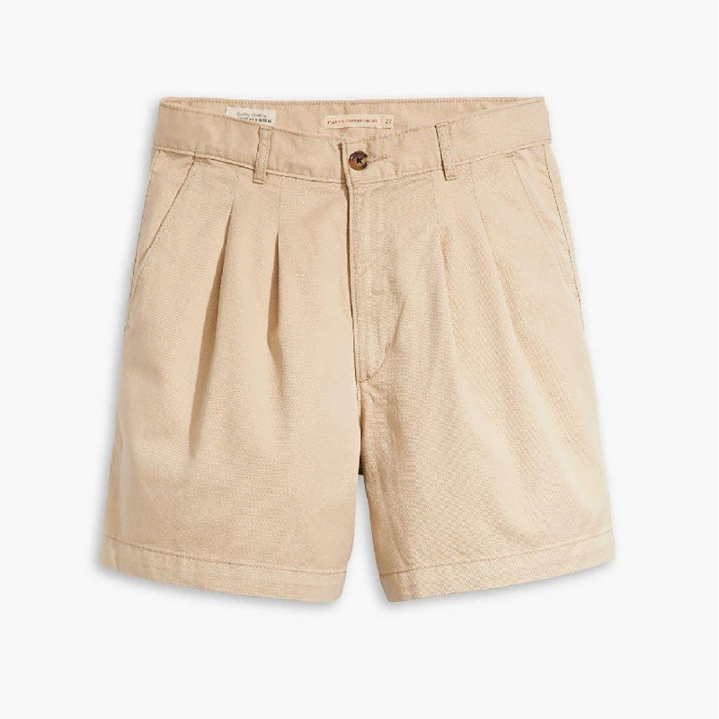 Image of Levis Womens Pleated Tailored Shorts Safari female 26 L32