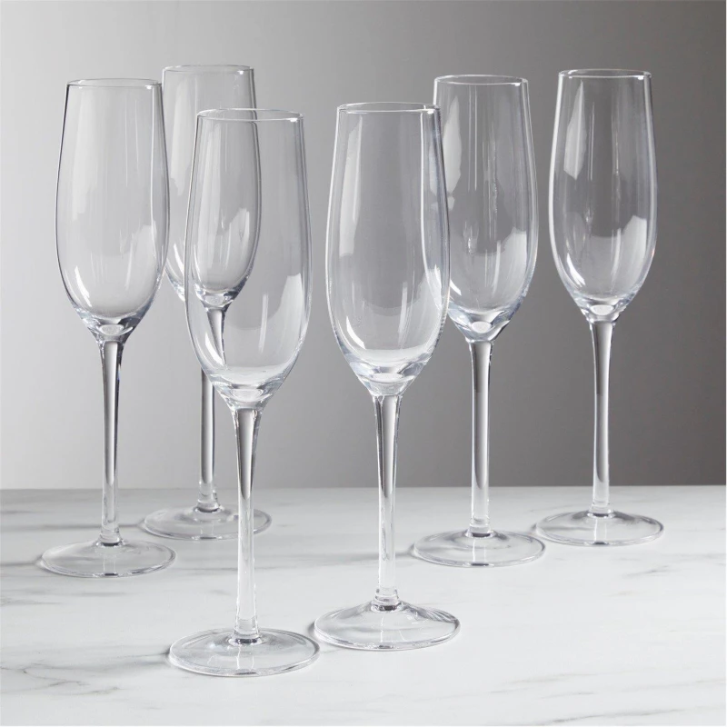 Image of Homelife Pack of 6 Champagne Flutes - Clear Clear One Size