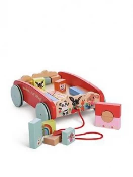 Image of In The Night Garden Bing Pull Along Wooden Cart With Blocks