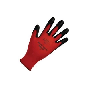 Image of Polyco Matrix MRP09 Size 9 Seamless Knitted Gloves Polyurethane Palm Coating Red