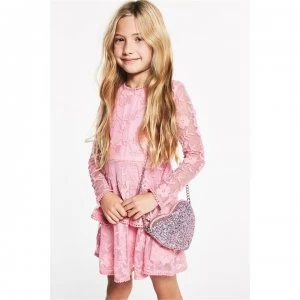 Image of Bardot Long Sleeve Ember Lace Dress - Pink