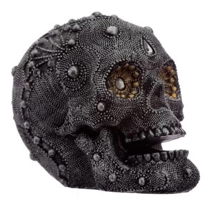 Image of Sliver Beaded Skull Head Medium