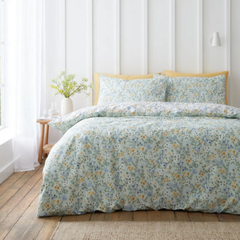Image of Bianca Ditsy Floral Duvet Cover Bedding Set Green