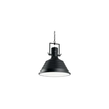 Image of Ideal Lux Fisherman - 1 Light Dome Ceiling Pendant Black, E27