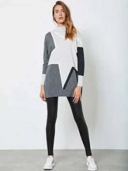 Image of Mint Velvet Blocked Star Batwing Tunic - Grey