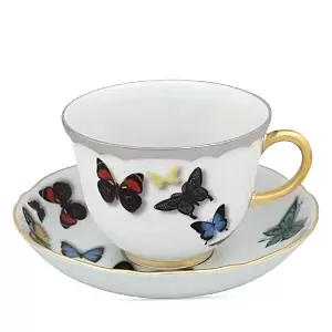Image of Vista Alegre Butterfly Parade by Christian Lacroix Tea Cup & Saucer