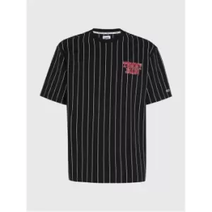 Image of Tommy Jeans Tjm Ovz Pinstripe Tee - Black