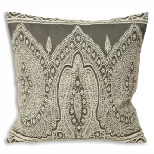 Image of Paisley Printed Cushion Grey / 50 x 50cm / Polyester Filled