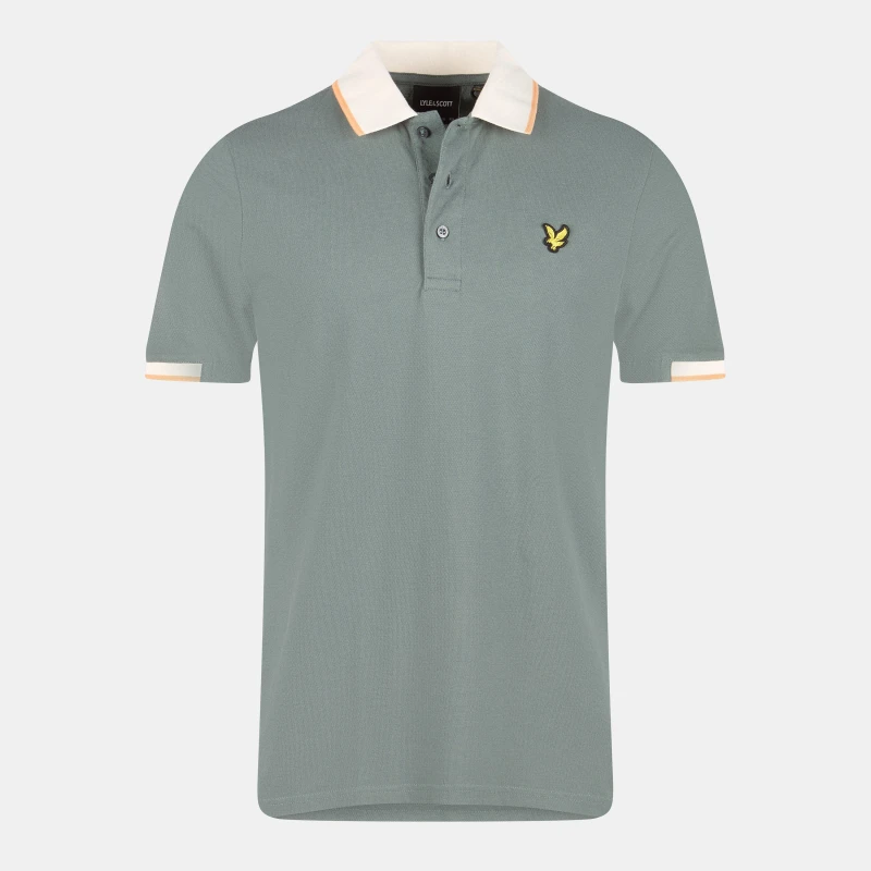 Image of Lyle & Scott Half Tipped Polo Shirt Green Mercurial M
