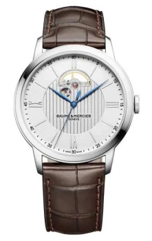 Image of Baume & Mercier Classima Brown Leather Silver Dial Automatic Watch