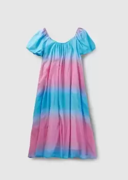 Image of Olivia Rubin Womens Olympia Ombre Cotton Stripe Beach Dress In Blue Pink Ombre