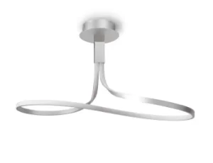 Image of Nur Semi Flush Ceiling 40W LED 3000K, 3200lm, Dimmable Silver, Frosted Acrylic, Polished Chrome