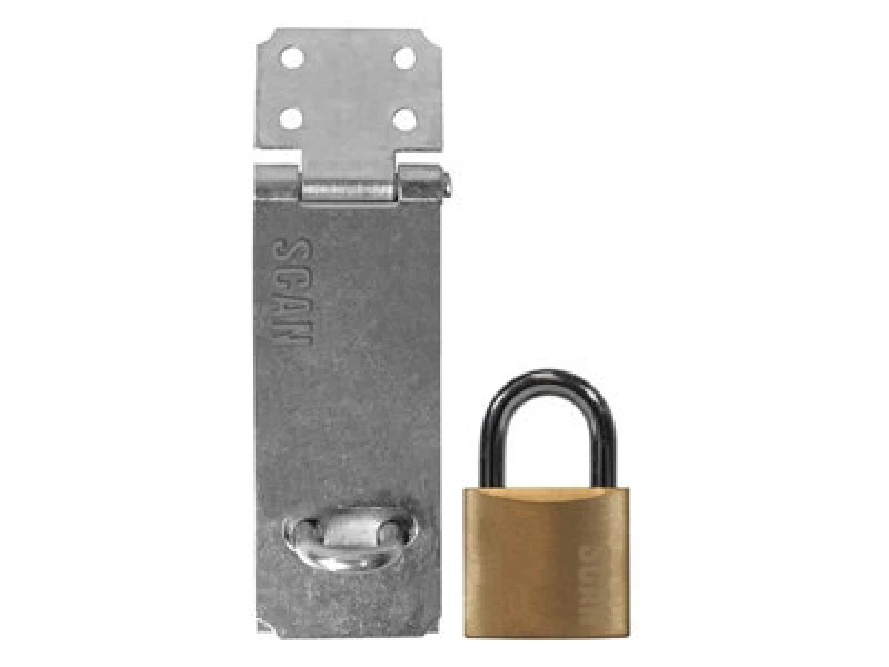 Image of Scan Ys-0003-117 Hasp And Staple 117mm + 40mm Padlock Scaphsgp117