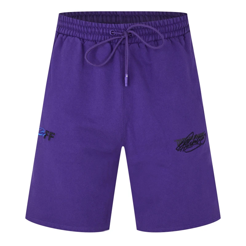 Image of Off White Mens Embroidered Skate Fleece Jogger Shorts Purple male XX Small