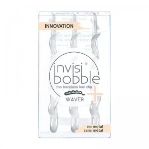 Image of Invisibobble Slide-Lock Hair Clip 3 Pack WAVER Crystal Clea