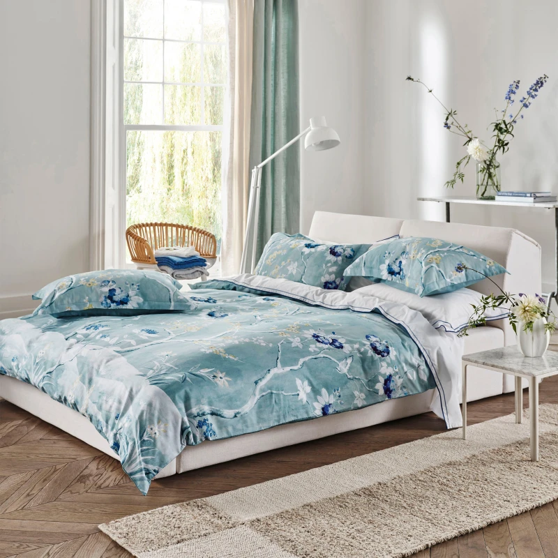 Image of Designers Guild Manohari Duvet Cover Bedding Set Delft Blue
