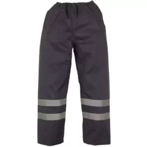 Image of Yoko Mens Hi-Vis Waterproof Contractor Over Trousers (3XL) (Navy Blue) - Navy Blue