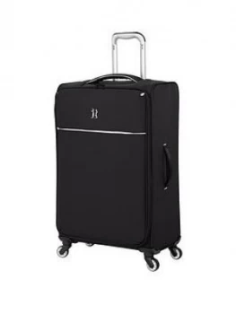 Image of IT Luggage Glint Medium Black With White Trim Suitcase