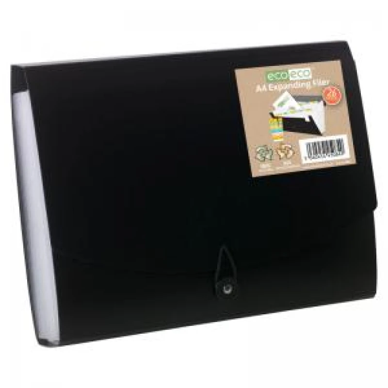Image of Eco Eco 50% Recycled Expanding File 26 Part A4 Black eco084-S