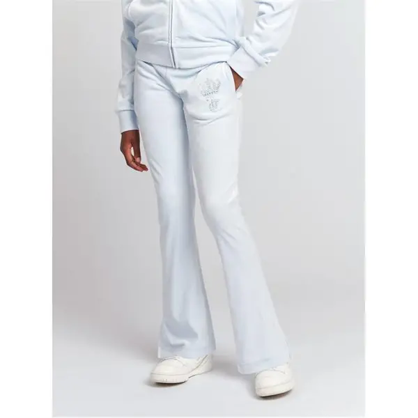 Image of JUICY COUTURE Juicy Low Rise Jog Jn42 Open Hem Fleece Jogging Bottoms 10-11 Yrs Grey 48032202195