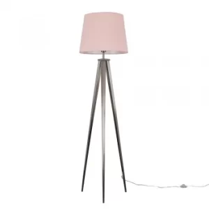 Image of Nero Floor Lamp with XL Dusty Pink Aspen Shade