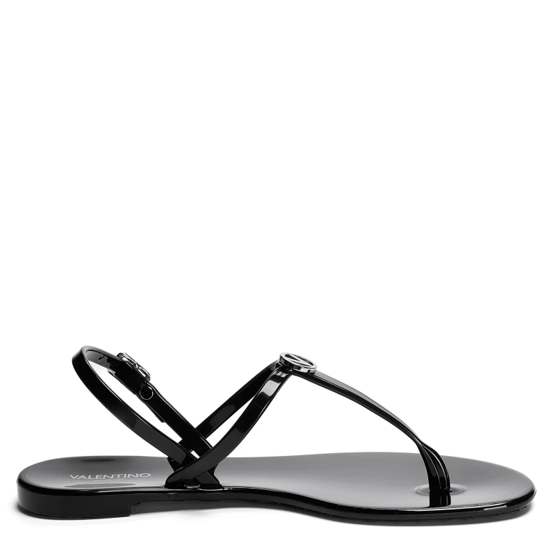 Image of Valentino Womens Jally Designer Flat Sandals Black female 4 (37)