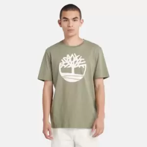 Image of Timberland Kennebec River Tree Logo T-Shirt For Men In Green Green, Size M