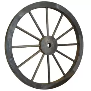 Image of Techstyle Decorative Solid Wood Garden Wheel With Metal Rim
