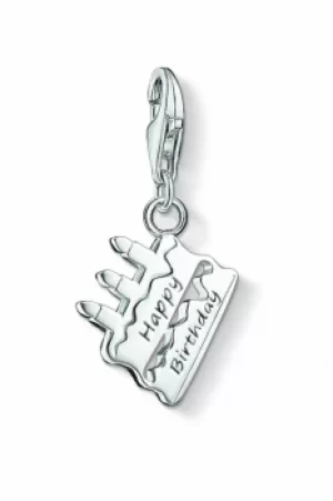 Image of Ladies Thomas Sabo Sterling Silver Charm Club Cake Happy Birthday Charm 1287-001-12