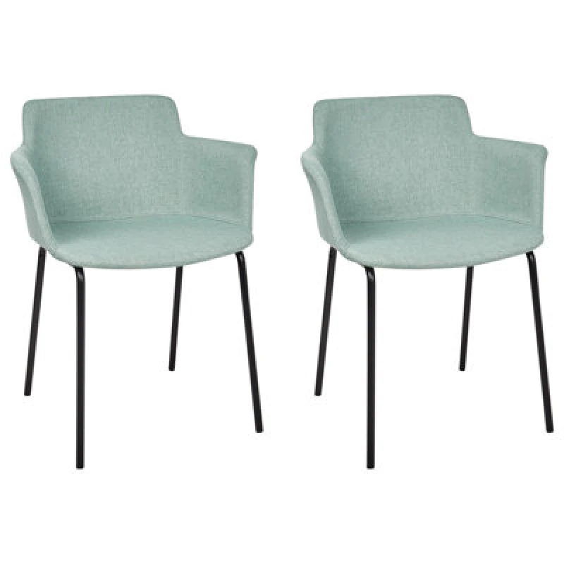 Image of Beliani Set Of 2 Dining Chairs Belfield Mint Green