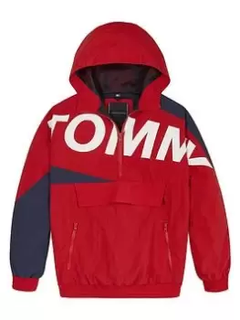 Image of Tommy Hilfiger Boys Hero Popover Jacket - Red, Size Age: 12 Years