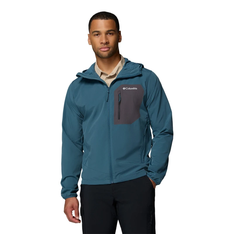 Image of Columbia Mens Tall Heights Water Repellent Softshell Jacket Blue male Small