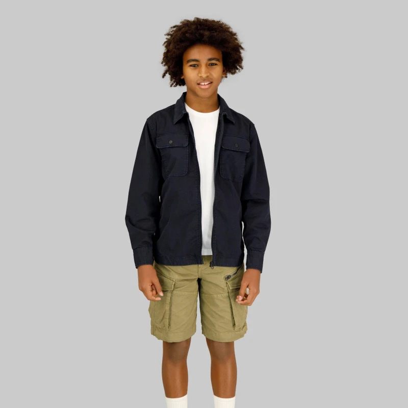 Image of G Star Kids Zip-Through Overshirt Navy male 8Y