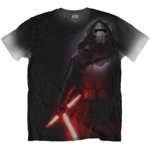 Image of Star Wars - Kylo Side Print Mens Small T-Shirt - Black