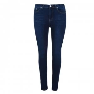 Image of NA-KD Skinny High Waist Jeans - Mid Blue