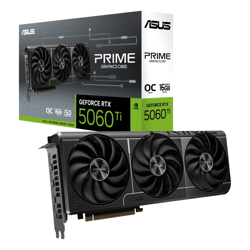 Image of ASUS PRIME NVIDIA GeForce RTX 5060 Ti 16GB GDDR7 OC Edition Graphics Card - 90YV0MH2-M0NA00