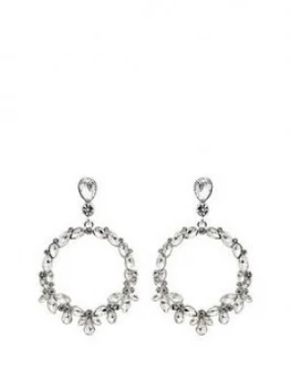 Image of Mood Silver Plated Crystal Forward Facing Pear Shape Droplet Earring