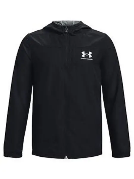 Image of Under Armour Boys Sportstyle Windbreaker - Black Size Xs=5-6 Years