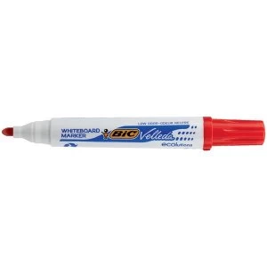 Image of Bic Velleda Drywipe Bullet Tip Whiteboard Marker Red Pack of 12 Markers 701037